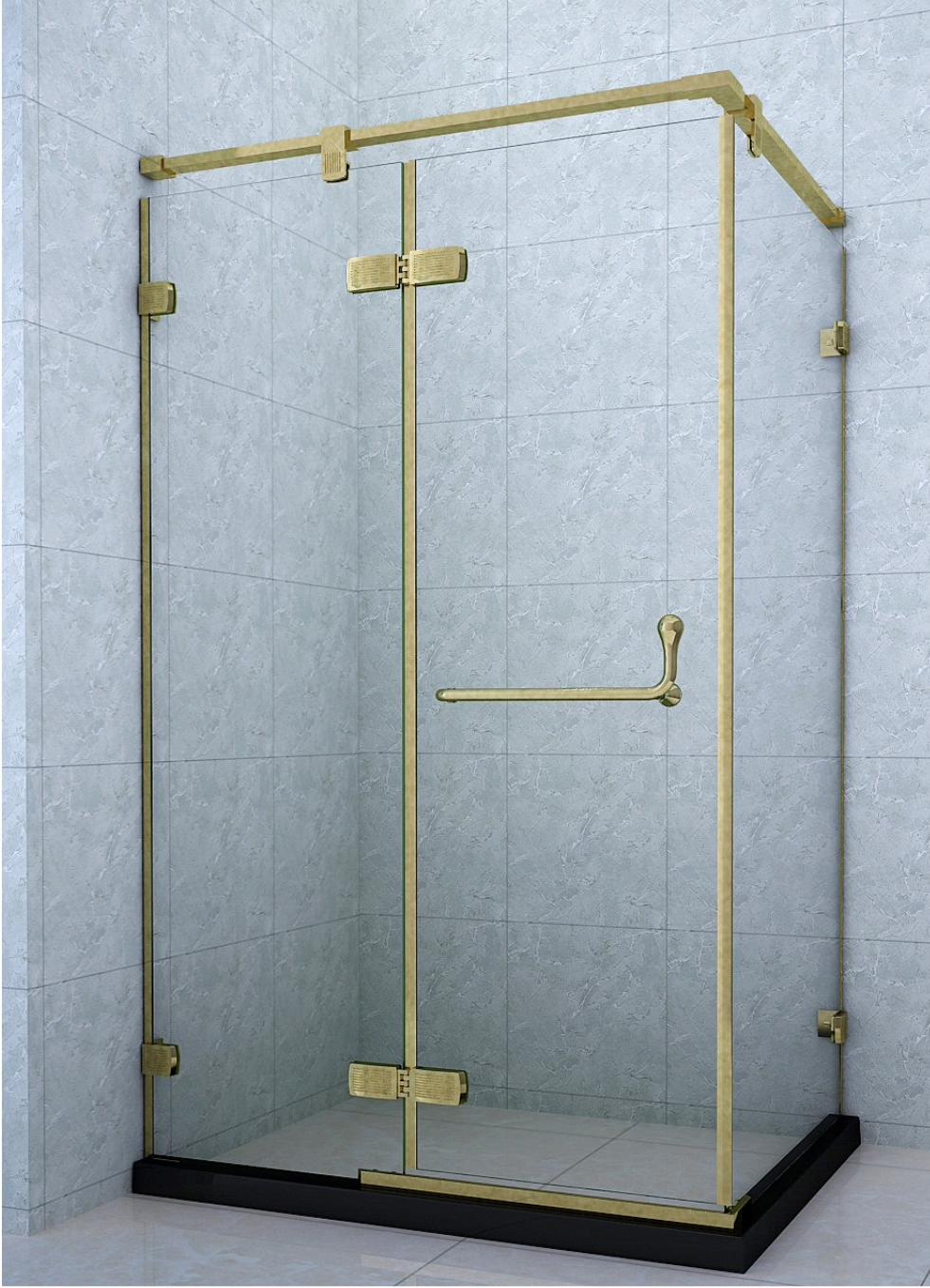 方形两固一活简易淋浴房HB-9.2